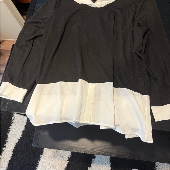 Black and White Layered Blouse - NEW AND NEVER WORN - Picture 1 of 10